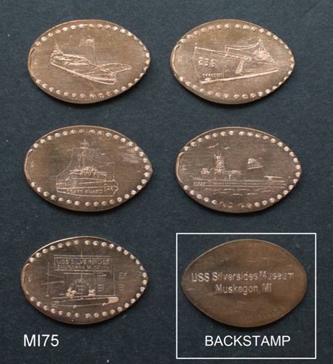 Set Detroit Skyline Michigan Elongated Pressed Quarter Dime Nickel Copper Penny 